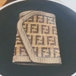 Authentic Fendi Zucchino Brown Key Holder